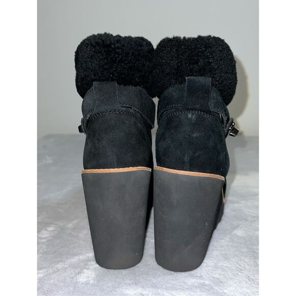 Coach Winter Wegde Black Suede Lace Up Bootie 7 KENNA - Picture 4 of 10